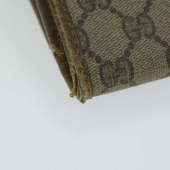 GUCCI GG Canvas Web Sherry Line Clutch Bag PVC Beige Green Red Auth 64005 - Picture 6 of 16